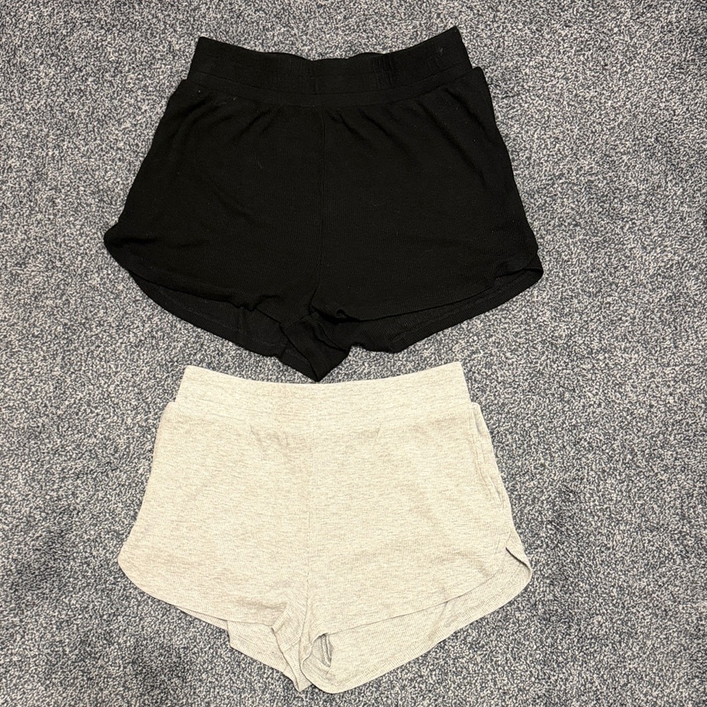 2 Pair Lounge Shorts - Black and Light Gray
